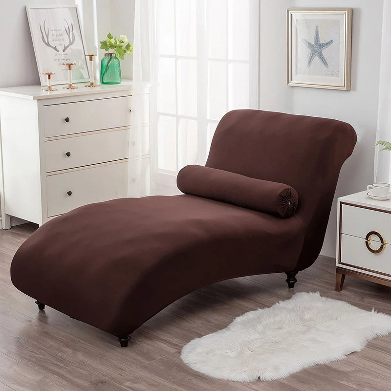 Housses méridiennes chaises longues lycra marron