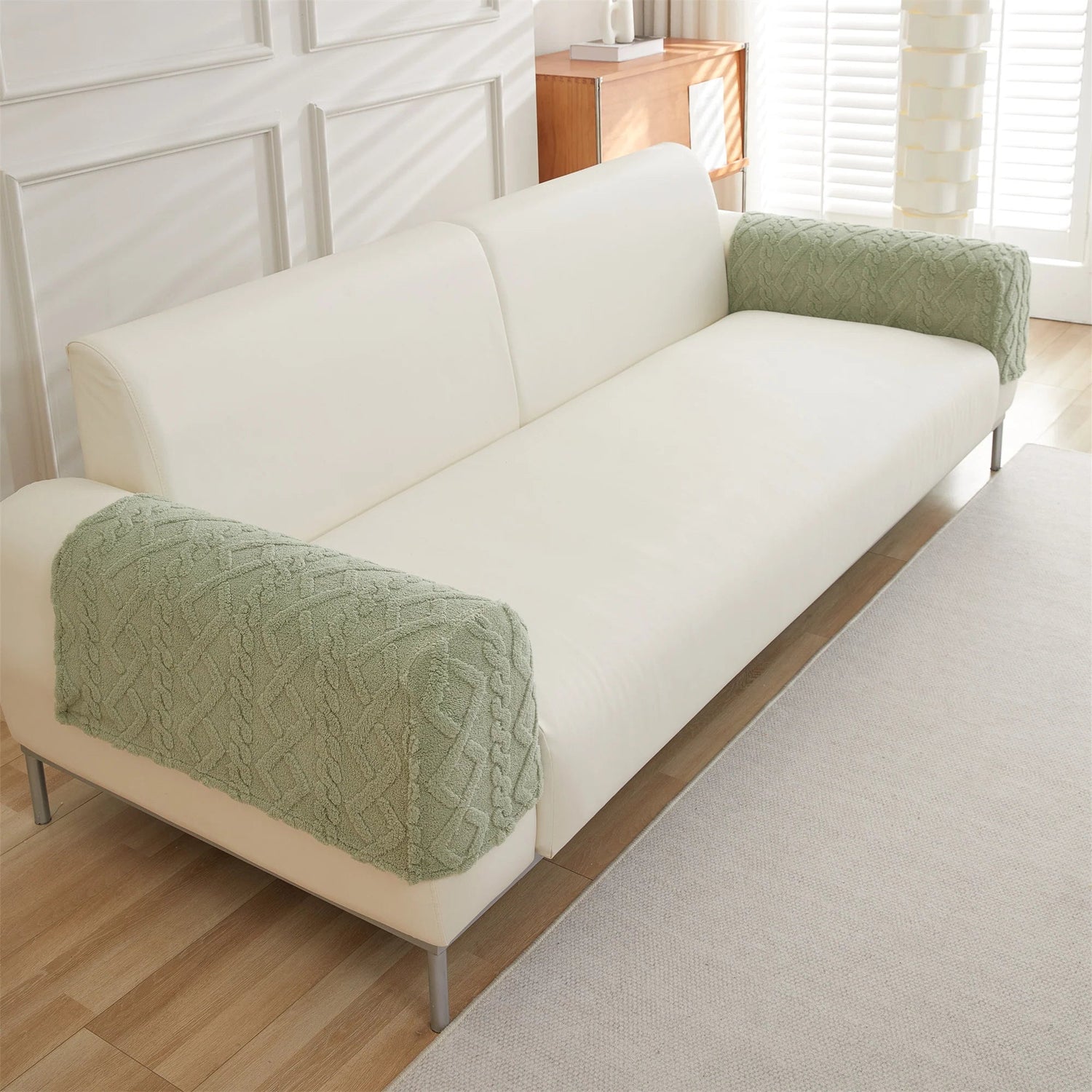 housses protection accoudoirs de canapé épaisse anti griffes vert