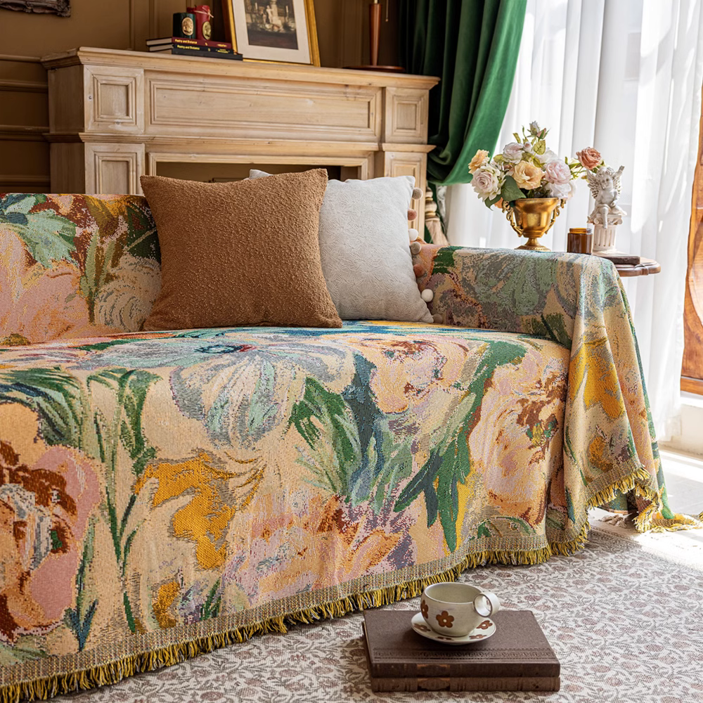 plaid canapé grande taille luxe vintage floral Casaharmony