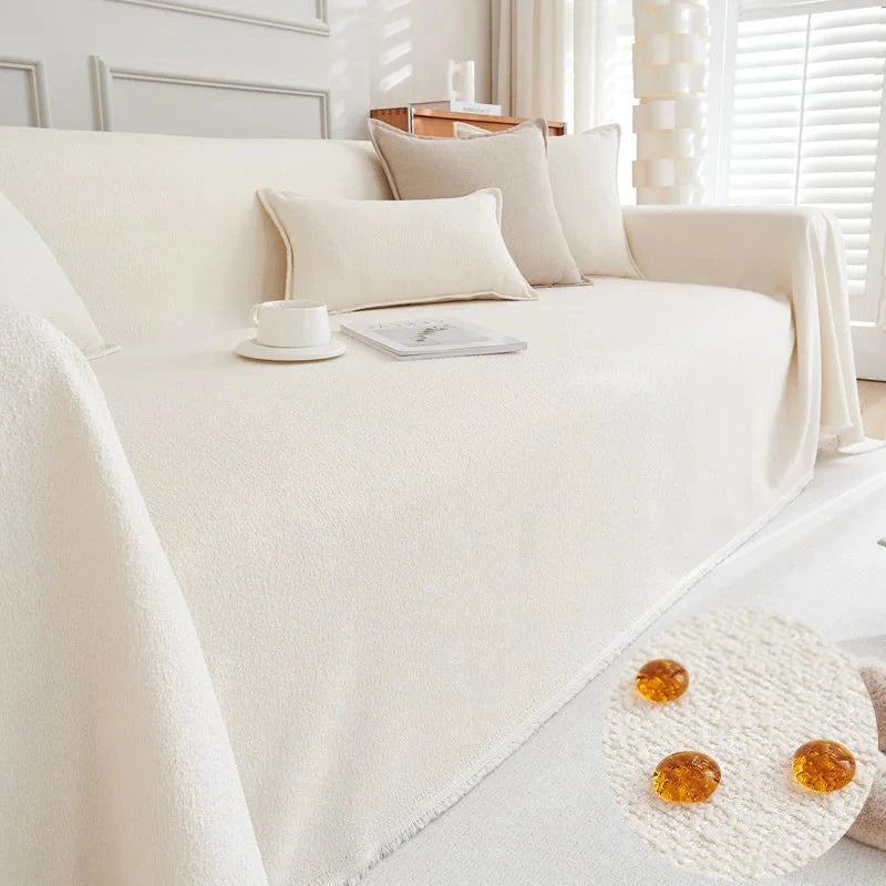 plaid jeté de canapé grande taille imperméable et anti griffes velours teddy