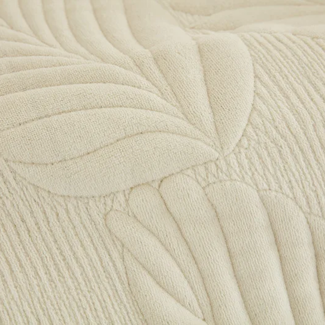 velours matelassé beige hibiscus