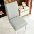 zoom Housse de chaise imperméable simili cuir hydrofuge argent